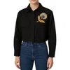 Josie Bruno Vintage Crop Army Jacket In Black In Black