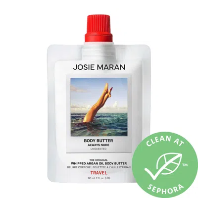 Josie Maran Mini Always Nude (unscented) - Whipped Argan Oil Refillable Firming Body Butter 2 oz In White