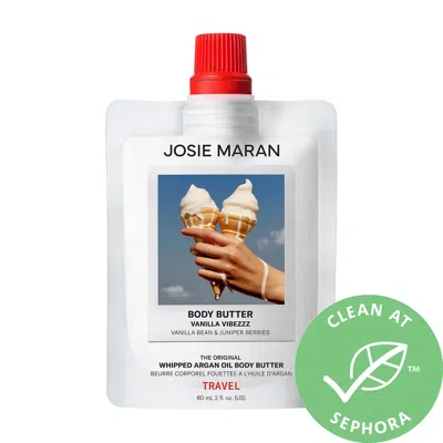 Josie Maran Mini Vanilla Vibezzz - Whipped Argan Oil Refillable Firming Body Butter 2 oz In White