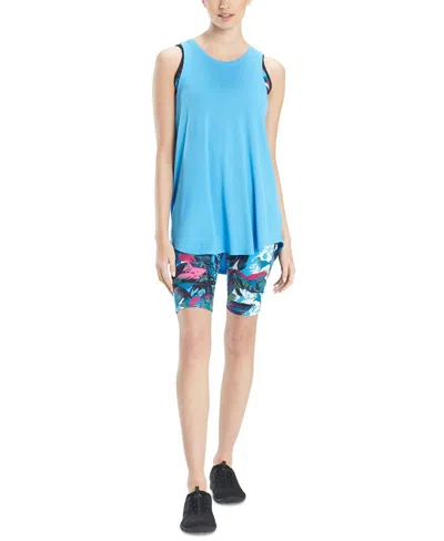 Josie Natori Active Layering Elements Tank Top In Blue Calm