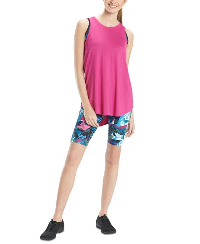 Josie Natori Active Layering Elements Tank Top In Fuschia In Pink