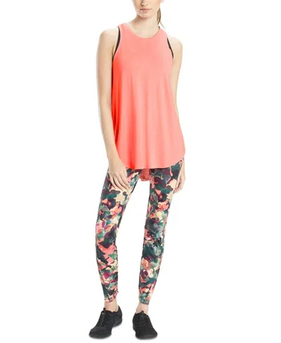Josie Natori Active Layering Elements Tank Top In Pink Coral In Multi
