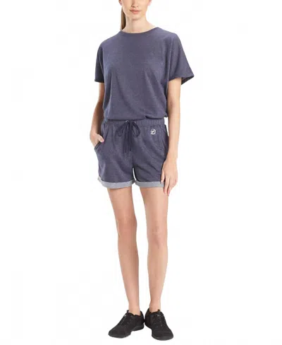 Josie Natori Activewear Chi French Terry Shorts In Heather Night Blue