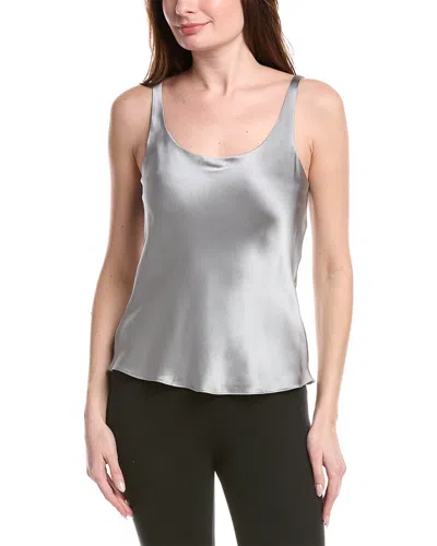Josie Natori Allure Silk Tank Top In Silver
