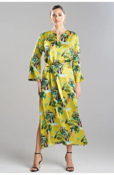 Josie Natori Bali Caftan In Green
