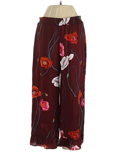 Pre-owned Josie Natori Casual Pants In Burgundy