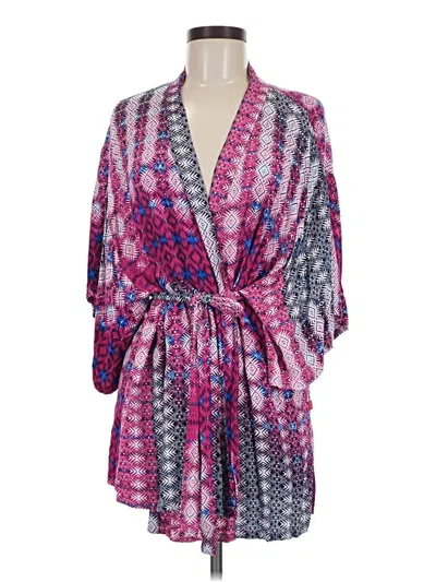 Pre-owned Josie Natori Coat In Purple