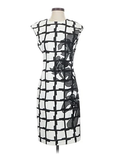 Pre-owned Josie Natori Cocktail Dress In White