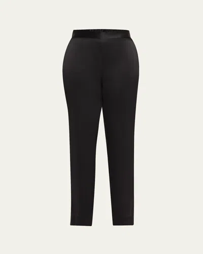 Josie Natori Key Essentials Silk Pants In Black