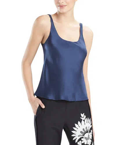 Josie Natori Key Essentials Silk Tank Top In Blue