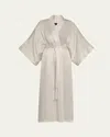 Josie Natori Lolita Lace-trim Silk Charmeuse Robe In Waw