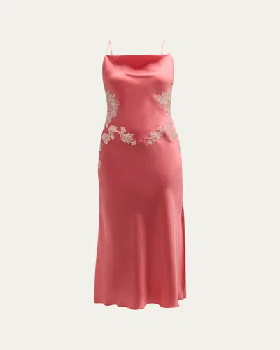 Josie Natori Lolita Slip Dress With Lace Detail