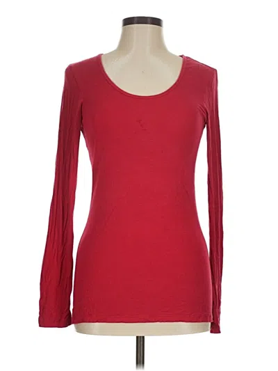 Pre-owned Josie Natori Long Sleeve T-shirt In Red