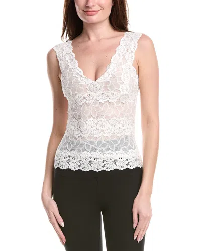 Josie Natori Rose Parfait Allover Lace Silk Tank In White