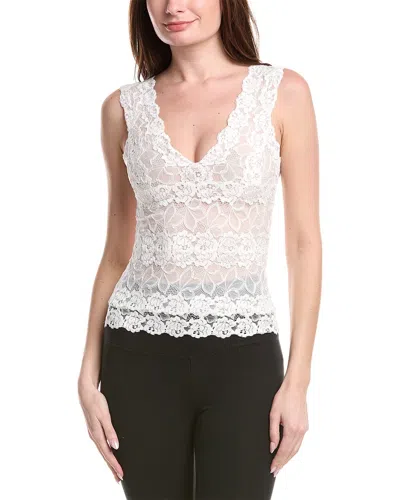 Josie Natori Rose Parfait Allover Lace Tank In White