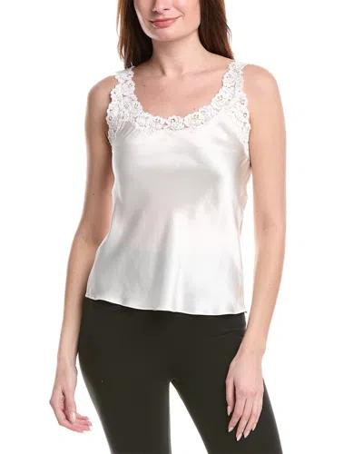 Josie Natori Rose Parfait Silk Tank In White