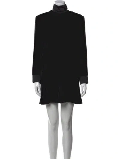 Pre-owned Josie Natori Silk Mini Dress In Black