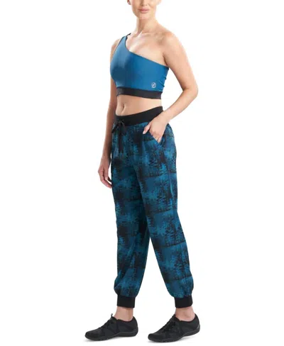 Josie Natori Solstice Asymmetrical Cropped Top In Dark Teal In Blue