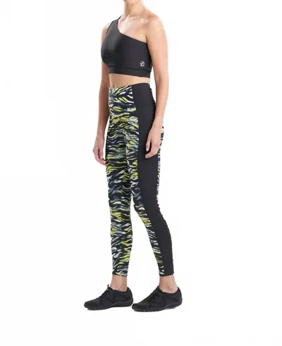 Josie Natori Solstice Track Leggings In Citron Ash Black In Blue