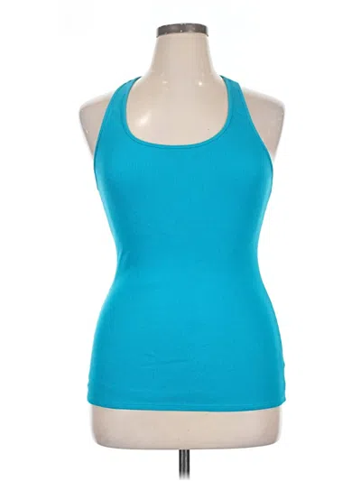 Pre-owned Josie Natori Tank Top Blue Halter Neckline Tops