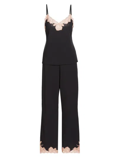 Josie Natori Women's Imagine Lace-jersey Pajamas In Black
