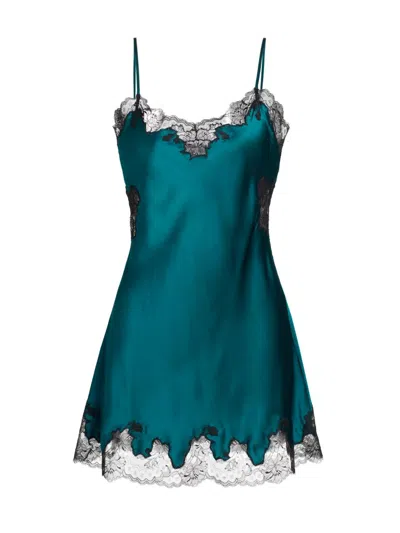 Josie Natori Women's Lolita Silk & Lace Chemise In Green