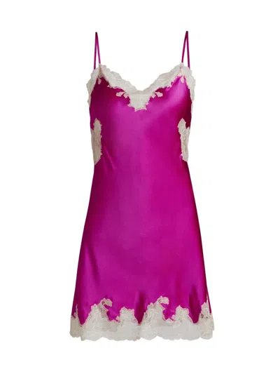 Josie Natori Women's Lolita Silk & Lace Chemise In Purple