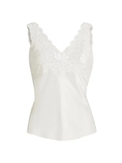 Josie Natori Women's Rose Parfait Silk-lace Camisole In White