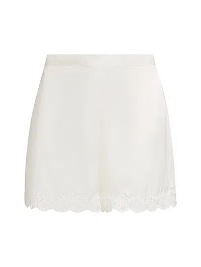 Josie Natori Women's Rose Parfait Silk-lace Shorts In White