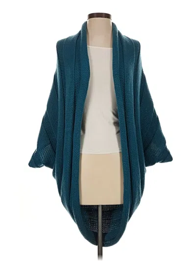 Pre-owned Josie Natori Wool Cardigan Sweater In Teal