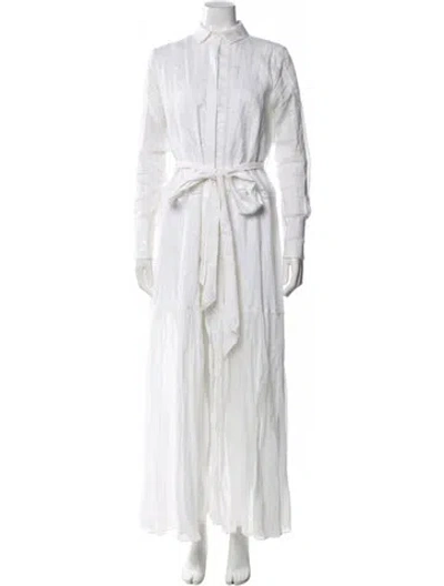 Pre-owned Joslin Linen Long Dress In Neutral