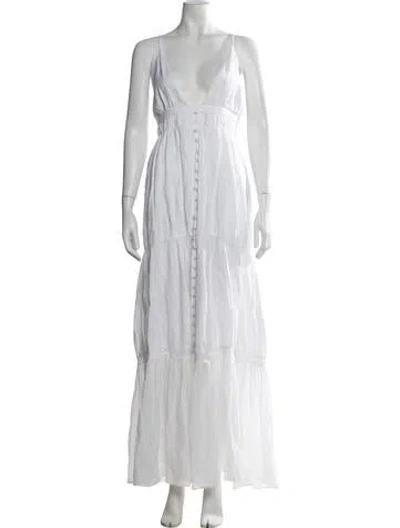 Pre-owned Joslin Linen Long Dress In Neutral