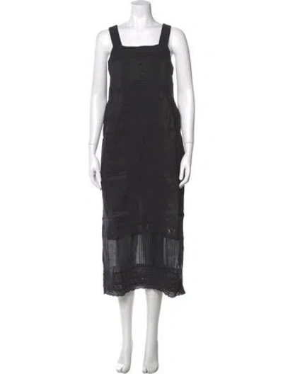 Pre-owned Joslin Linen Long Dress W/ Tags In Gray