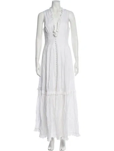 Pre-owned Joslin Linen Long Dress W/ Tags In Neutral