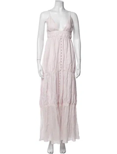 Pre-owned Joslin Linen Long Dress W/ Tags In Pink