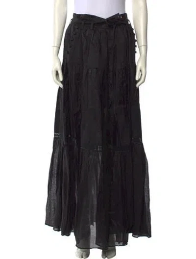 Pre-owned Joslin Linen Long Skirt W/ Tags In Black