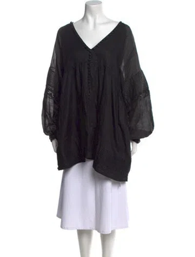 Pre-owned Joslin Linen Mini Dress In Black