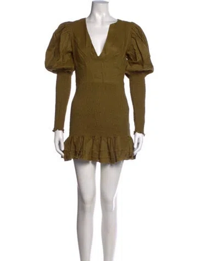 Pre-owned Joslin Linen Mini Dress In Multicolor