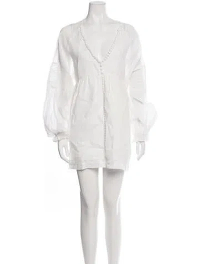 Pre-owned Joslin Linen Mini Dress In Multicolor