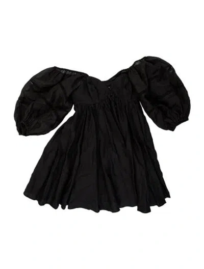 Pre-owned Joslin Linen Mini Dress W/ Tags In Black