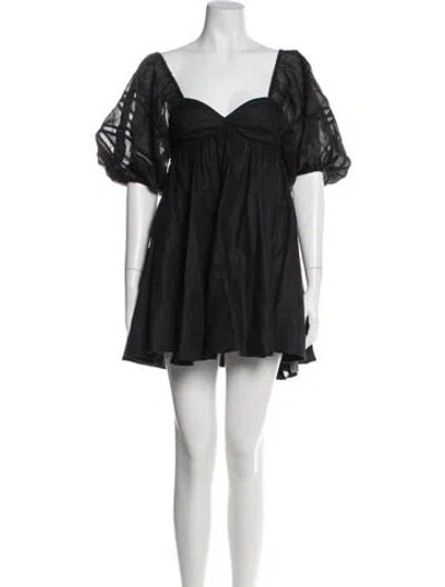Pre-owned Joslin Linen Mini Dress W/ Tags In Blue