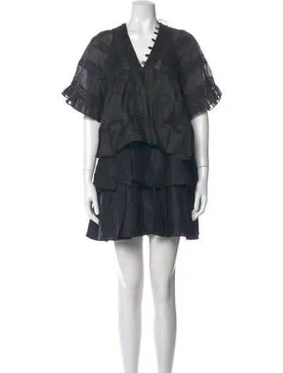 Pre-owned Joslin Linen Mini Dress W/ Tags In Gray