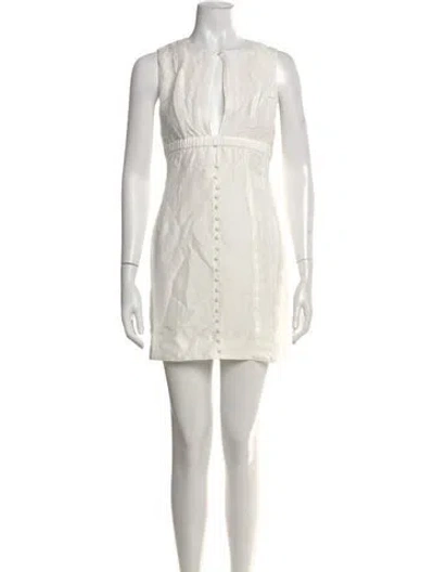 Pre-owned Joslin Linen Mini Dress W/ Tags In Neutral