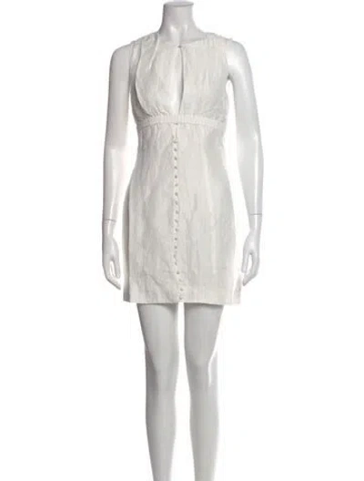 Pre-owned Joslin Linen Mini Dress W/ Tags In White