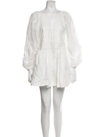 Pre-owned Joslin Linen Mini Dress W/ Tags In White