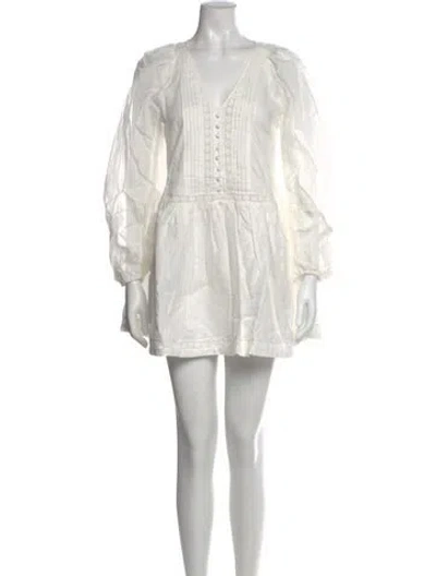 Pre-owned Joslin Linen Mini Dress W/ Tags In White