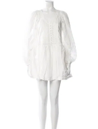 Pre-owned Joslin Linen Mini Dress W/ Tags In White