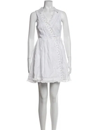 Pre-owned Joslin Linen Mini Dress In White