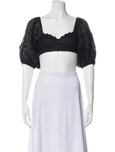 Pre-owned Joslin Linen Square Neckline Crop Top W/ Tags In White