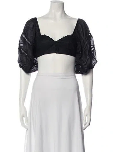 Pre-owned Joslin Linen Square Neckline Crop Top W/ Tags In White